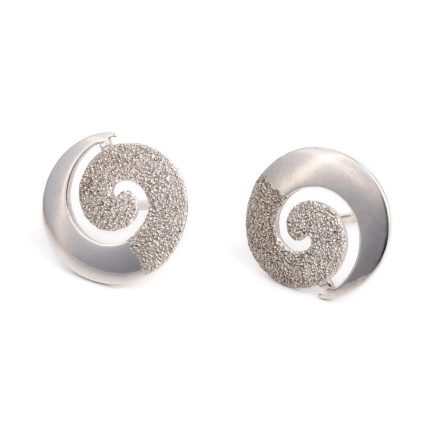 Greek Design Circle of Life Stud Earrings in Sterling Silver