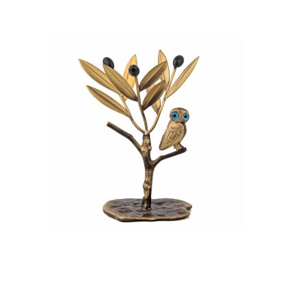 Bronze Olive Tree with Wisdom Owl