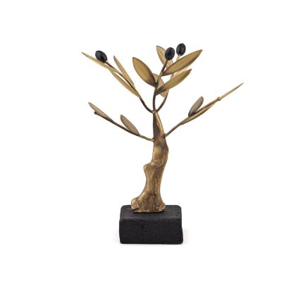 Bronze Olive Tree with Lava Base