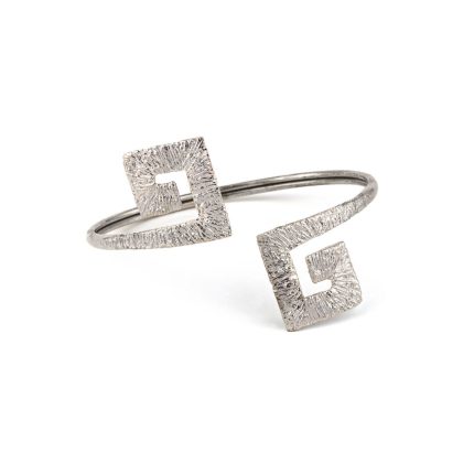 Greek Key Hinge Bracelet - 925 Sterling Silver