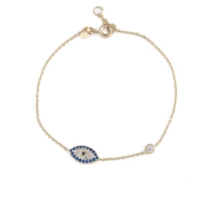 Eye Blue Zircon Bracelet - 9K Gold