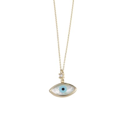 Evil Eye Necklace – 9K Gold and Zircon