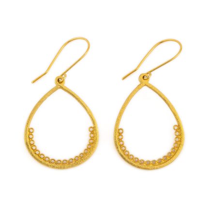 Sterling Silver Gold Plated Drop Earrings