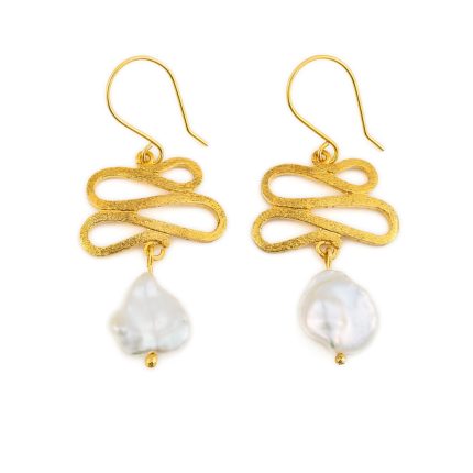 Gold Plated Sterling Silver Pearl Earrings