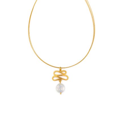 Gold Plated Sterling Silver Pearl Necklace