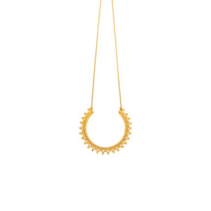 Sterling Silver Gold Plated Granulate Necklace