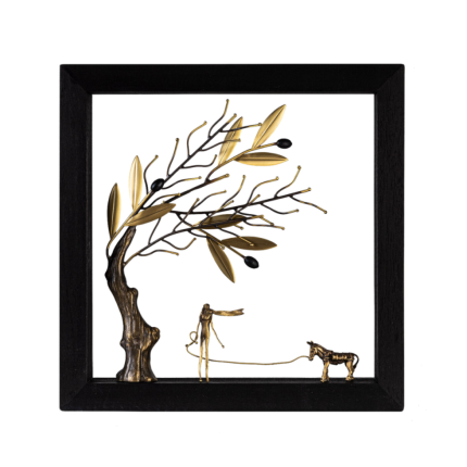 Autumn in the Village – Wood Art Frame 25X25cm