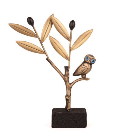 Bronze Owl on an Olive tree