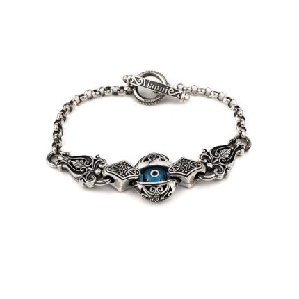 Evil Eye Chain Bracelet Sterling Silver - Yianni Jewelry