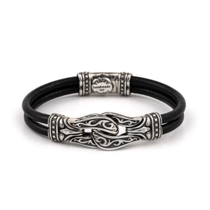 Hercules Leather Bracelet – Sterling Silver Yianni Jewelry