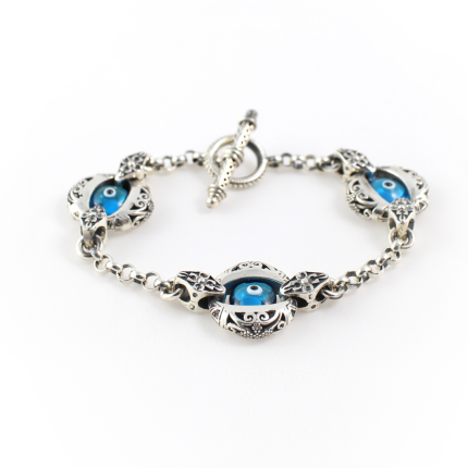 Byzantine Evil Eye Bracelet – Sterling Silver Yianni Jewelry
