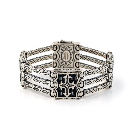 Byzantine Bracelet with Cross – Sterling Silver Yianni Jewelry