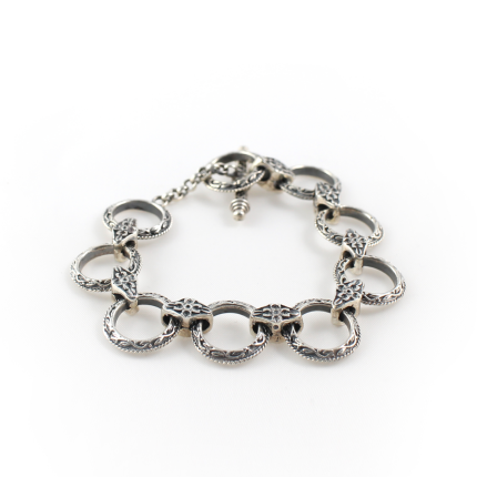 Byzantine Motif Link Bracelet – Sterling Silver Yianni Jewelry