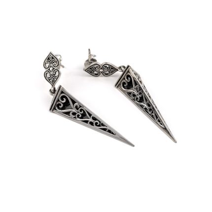 Byzantine Drop Earrings Sterling Silver - Yianni Jewelry