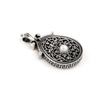 Byzantine Pearl Pendant Ariadne Sterling Silver – Yianni Jewelry