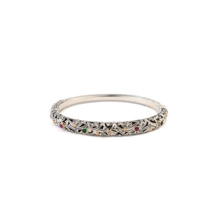 Kynthia Bracelet multi colors Gemstones in 18K Gold and Sterling Silver