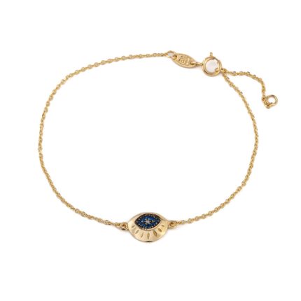Evil Eye Chain Bracelet - 14K Yellow Gold
