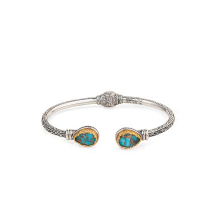 Gerochristo - Turquoise Copper Bracelet in Sterling Silver