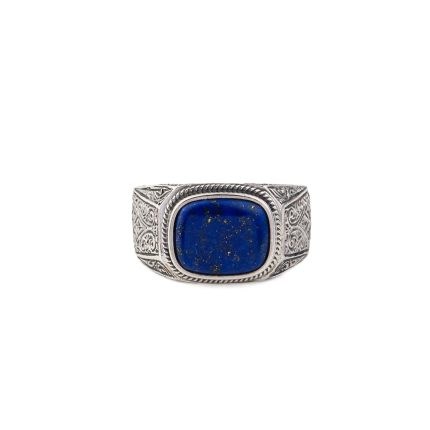 Gerochristo – Classic men ring in Sterling Silver with Lapis Lazuli