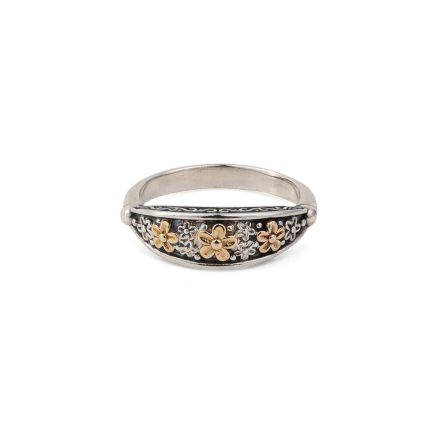 Gerochristo - Anthemis Ring in Sterling silver and 18K solid Yellow Gold