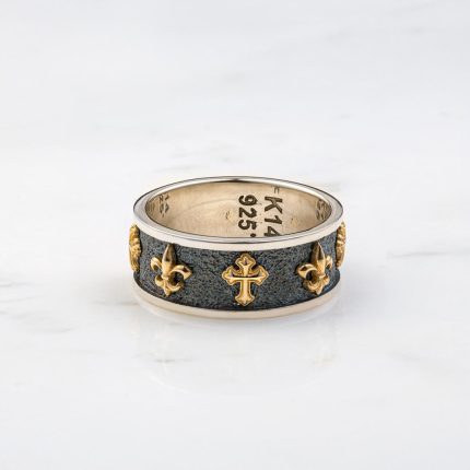 Fler Des LIs Ring - 14k Solid Gold & Sterling Silver