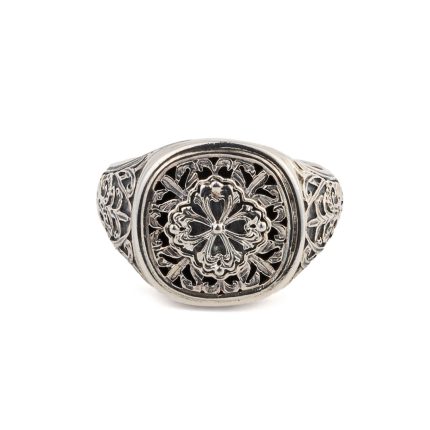 Gerochristo – Byzantine ring in Sterling silver