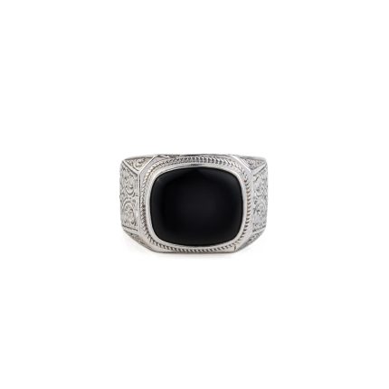 Gerochristo - Classic men ring in Sterling Silver with Black Onyx
