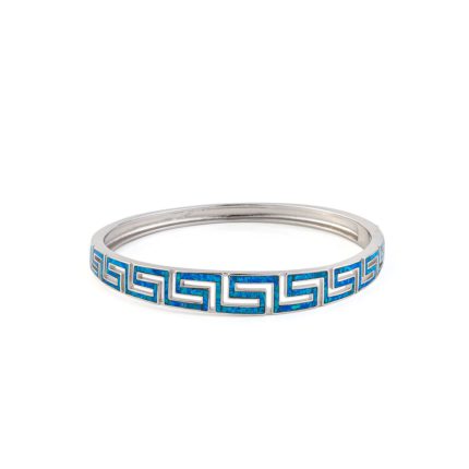 Greca Opal Bangle Bracelet - 925 Sterling Silver