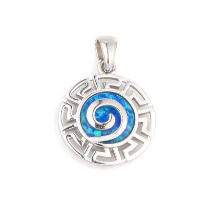 Greca Pendant with Blue Opal stone