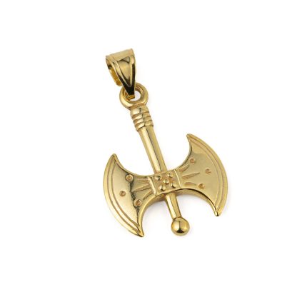 Double Headed Axe Pendant - Sterling Silver Gold Plated