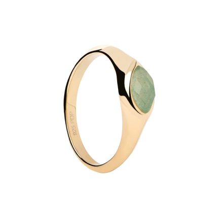PDPAOLA Nomad Green Aventurine Stamp Ring