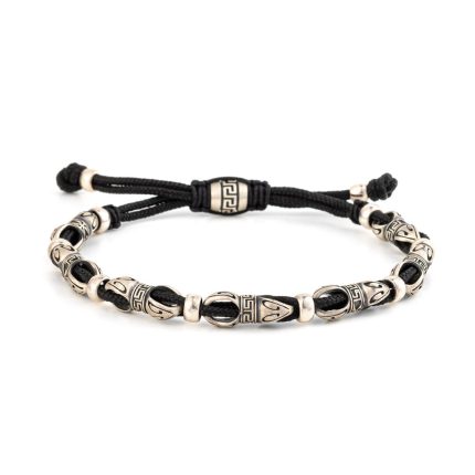 Sterling Silver Link and Cord Bracelet