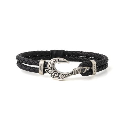 Leather Hook Bracelet - Sterling Silver