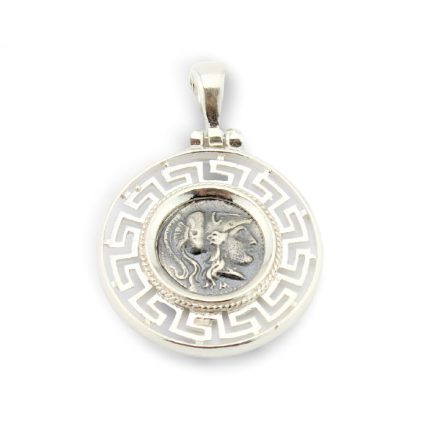 Goddess Athena Coin Pendant - 925 Sterling Silver