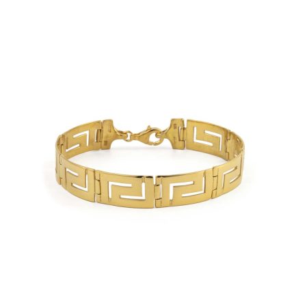 Greek Key Link Bracelet – Sterling Silver and Gold Plated