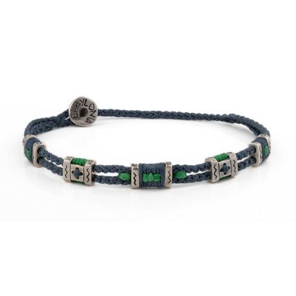 Babylonia Silver Bracelet - Blue Green with Faith Symbol