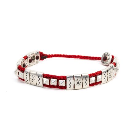 Babylonia Red Silver Bracelet ~ Οptimism and Communication