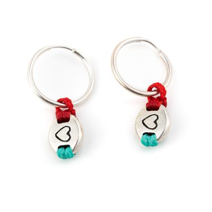 Babylonia Earrings Love Red Aqua – 935 Sterling Silver