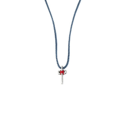 Babylonia Necklace Cross Blue Jean - 935 Sterling Silver