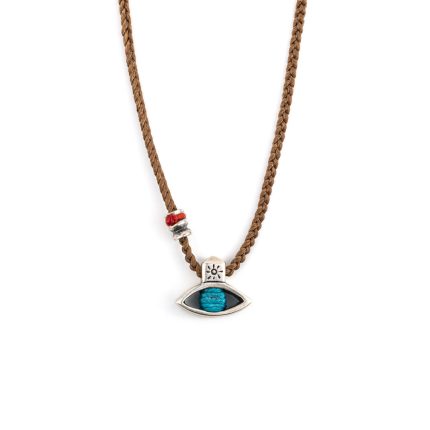 Babylonia Necklace Evil Eye Brown - Sterling Silver