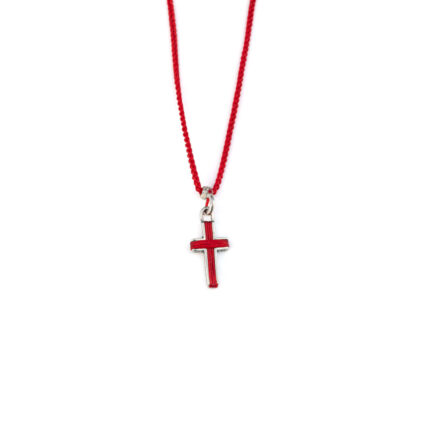 Babylonia Necklace Cross Red - 935 Sterling Silver