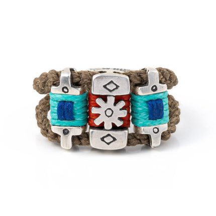 Trust Babylonia Silver Ring - Aqua Red