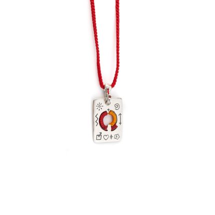 Babylonia Necklace Symbols Red – 935 Sterling Silver