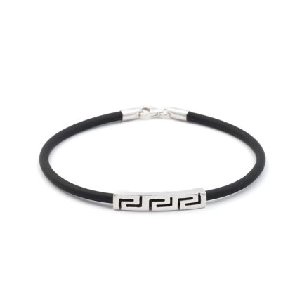 Meander Thin Caoutsouk Bracelet - 925 Sterling Silver