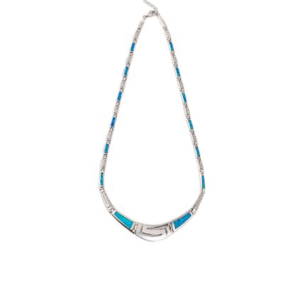 Meander - Greek key Opal necklace