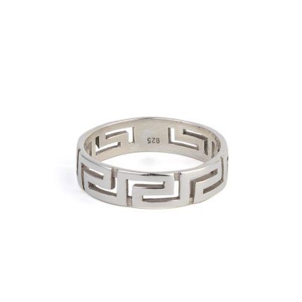 Greek Key Band Ring in Sterling Silver