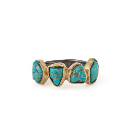 Dainty Turquoise Ring - 925 Sterling Silver and Gold Plated