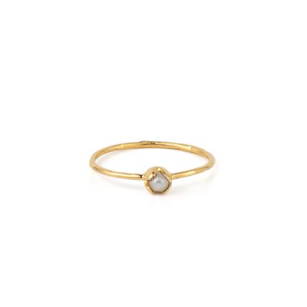 Pearl Stackable Ring - Sterling Silver and Gold Plated