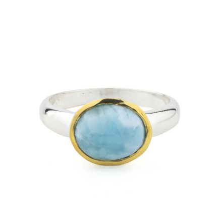 Larimar Ring in 925 Sterling Silver