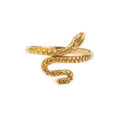 14K Gold Serpent Snake Ring